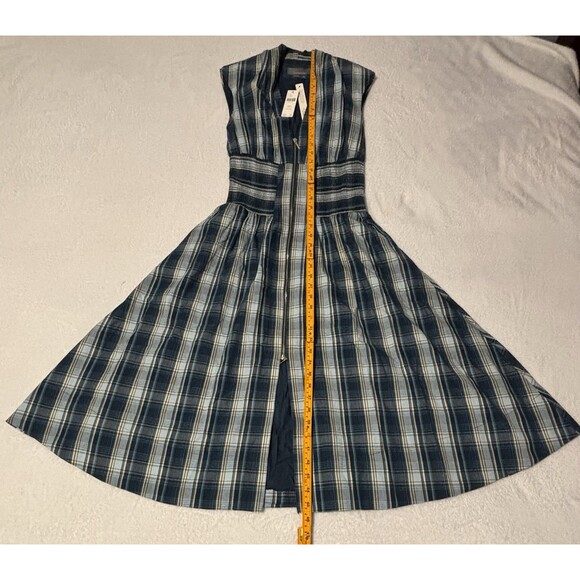 Anthropologie Tommie Cap Sleeve Smocked Front Zip Dress. Sz PXS Blue NWT - Picture 6 of 9